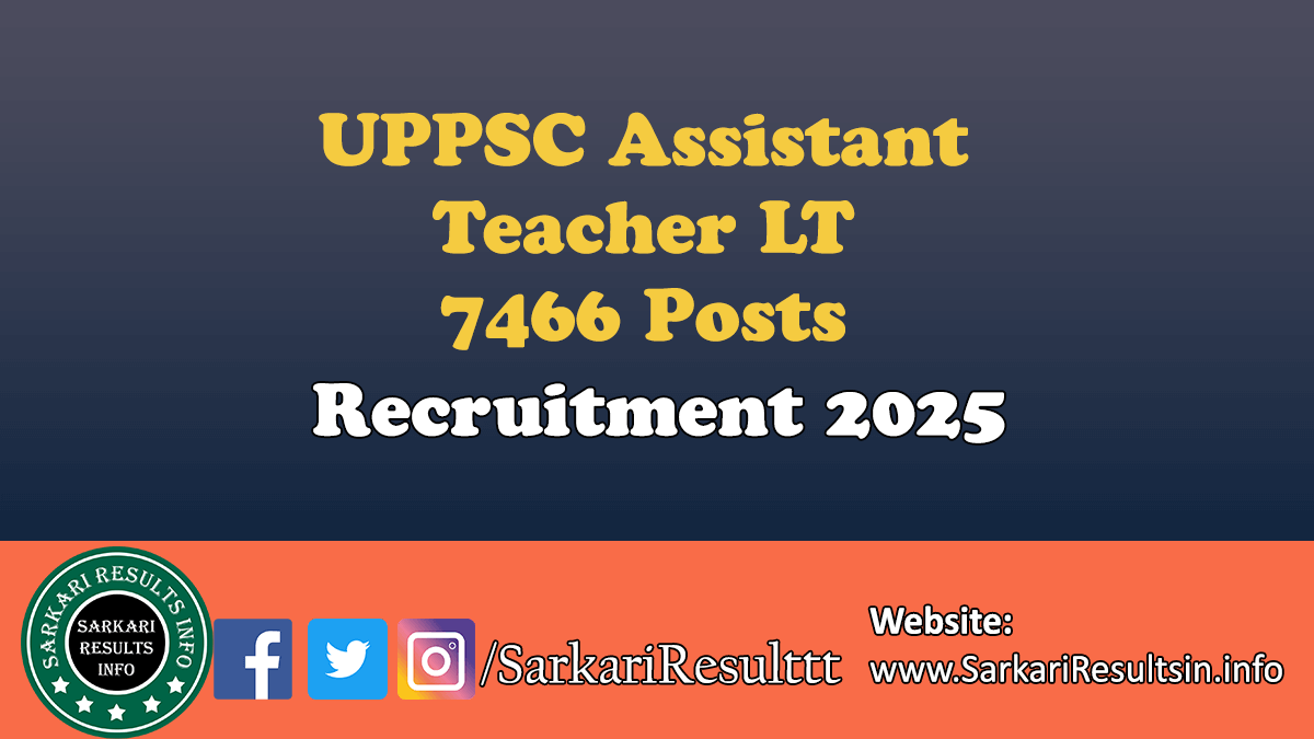 UPPSC Assistant Teacher LT Recruitment 2025