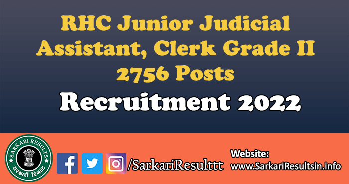 RHC Junior Judicial Assistant Clerk Exam Date 2023