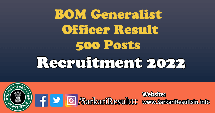 BOM Generalist Officer Result 2022