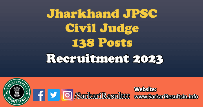 Jharkhand JPSC Civil Judge Recruitment 2023