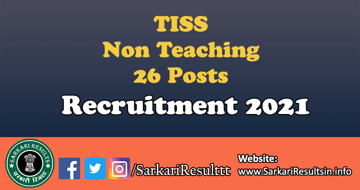 TISS Non Teaching Recruitment 2021