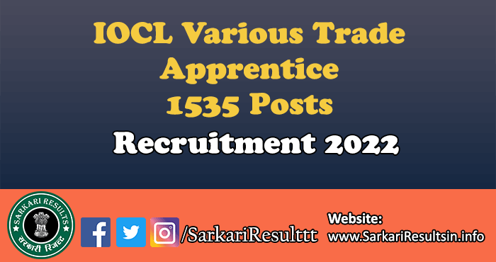 IOCL Various Trade Apprentice Result 2022