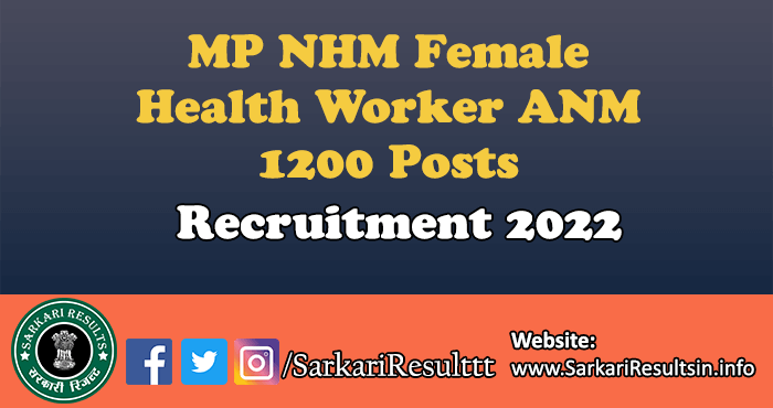 MP NHM Female Health Worker ANM Recruitment 2022