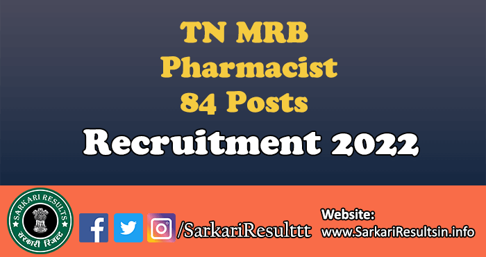 TN MRB Pharmacist Recruitment 2022