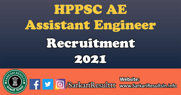HPPSC AE Assistant Engineer Recruitment 2021