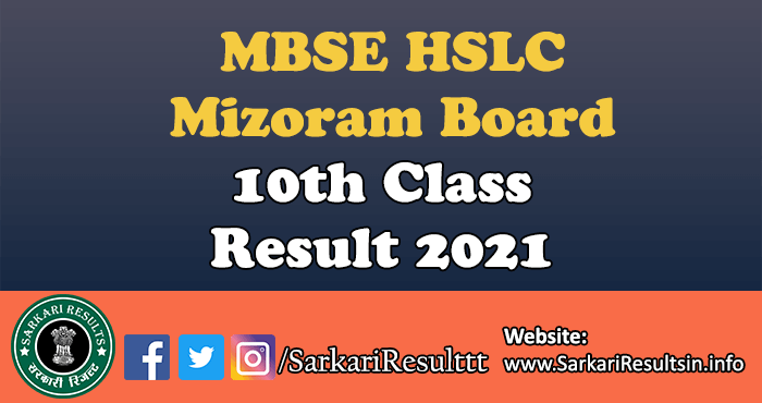 Mizoram Board 10th Class Result 2021