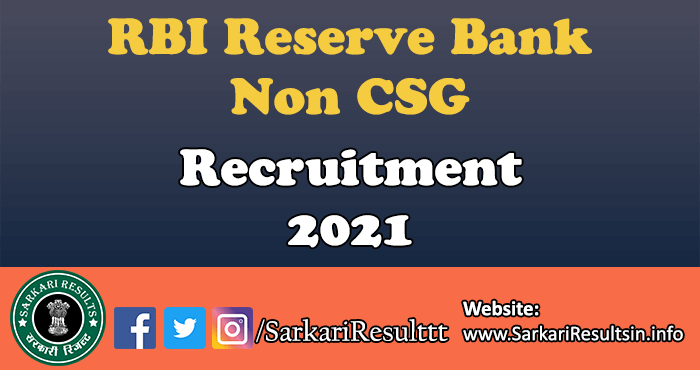 RBI Reserve Bank Non CSG Result 2021