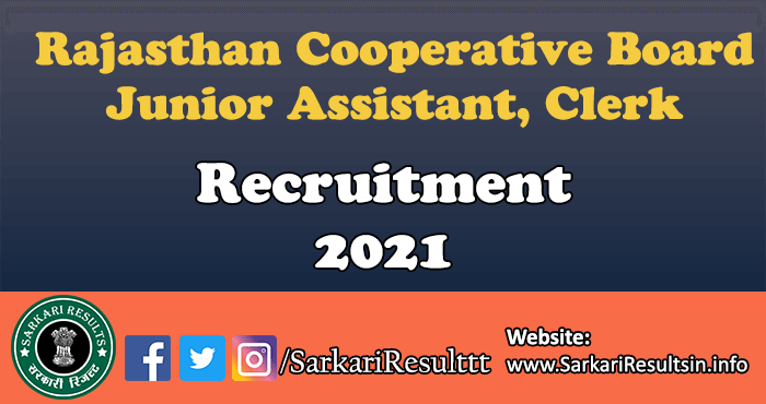 Rajasthan Cooperative Board Junior Assistant Clerk Result 2021