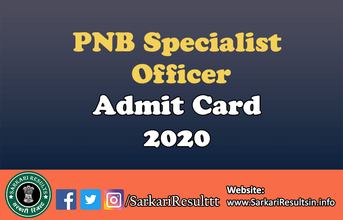 PNB SO Specialist Officer Recruitment Final Result 2021