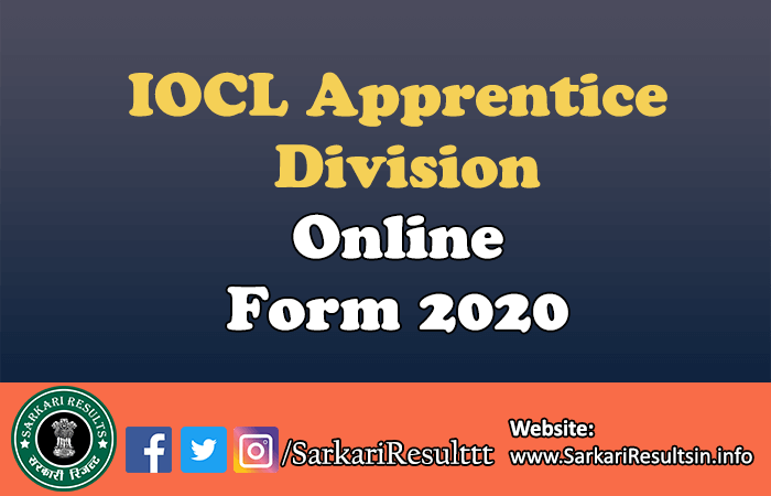 IOCL Apprentice  Division Form