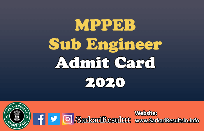 MPPEB Sub Engineer Recruitment Result 2021