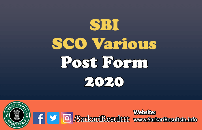 SBI SCO Recruitment 2020