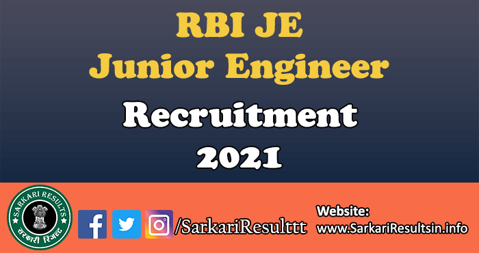 RBI JE Junior Engineer Result 2021