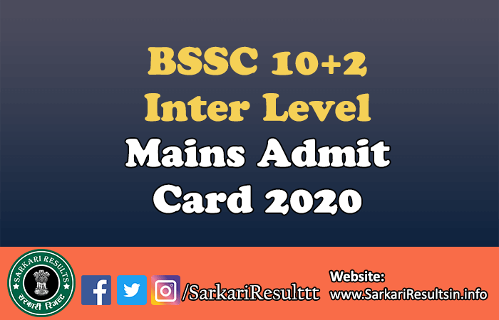BSSC 10+2 Inter Level Final Result with Score Card 2022