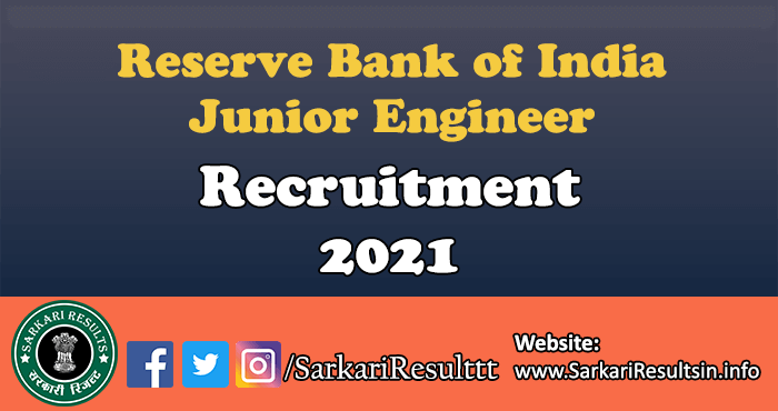 RBI Junior Engineer Recruitment 2021