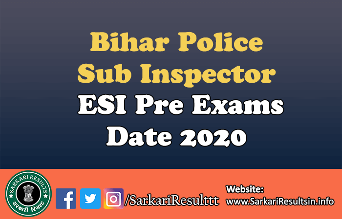 Bihar Police SI ESI Final Result 2022