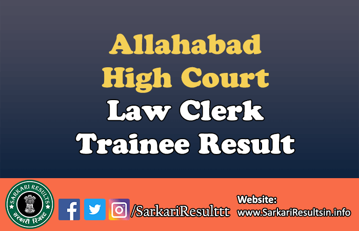 Allahabad High Court Law Clerk Trainee Result