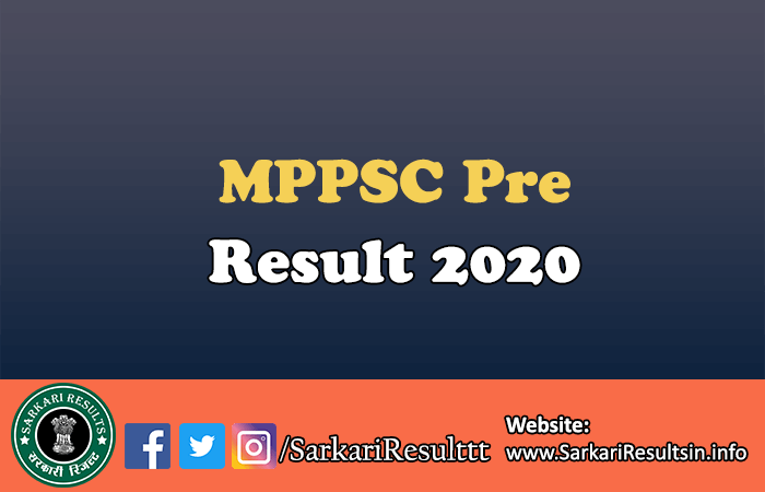 MPPSC Pre Result 2020