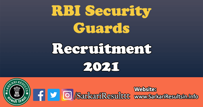 RBI Security Guards Result 2021