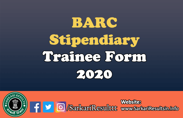 BARC Stipendiary Trainee Form 2020