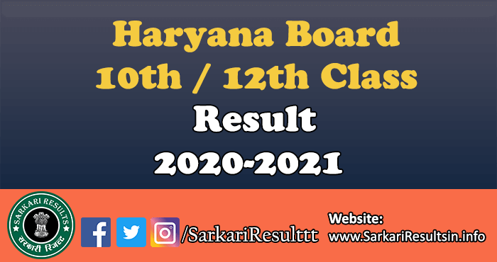 Haryana Board 10th Class Result 2021