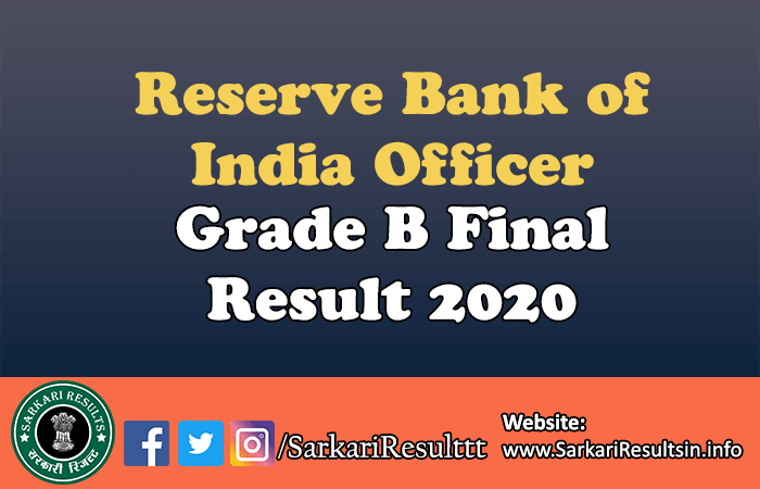 RBI Officer Grade B Final Result