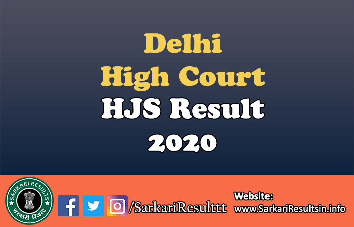 Delhi High Court HJS Result 2020