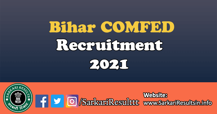 Bihar COMFED Recruitment 2020