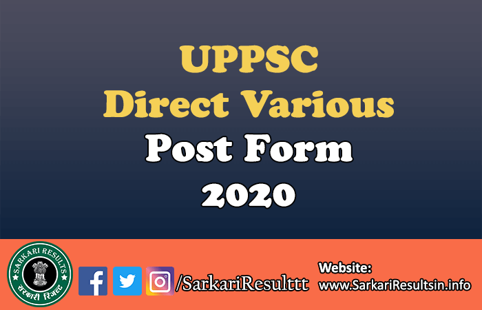 UPPSC Direct Various Post Form
