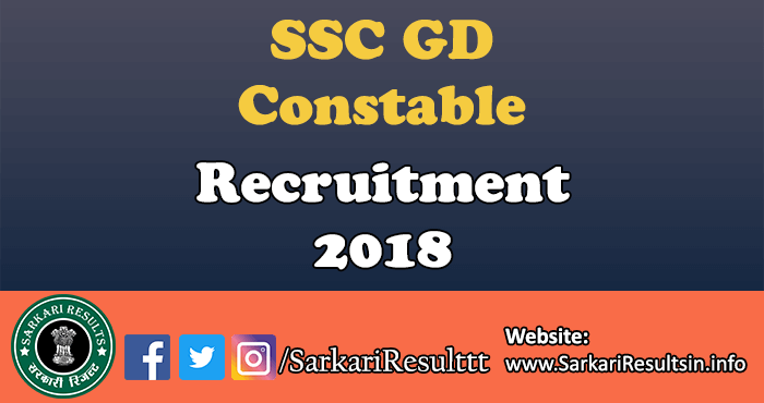 SSC GD Constable Recruitment 2018