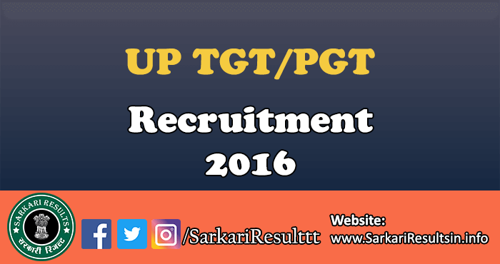 UP TGT/PGT Recruitment Final Result 2016