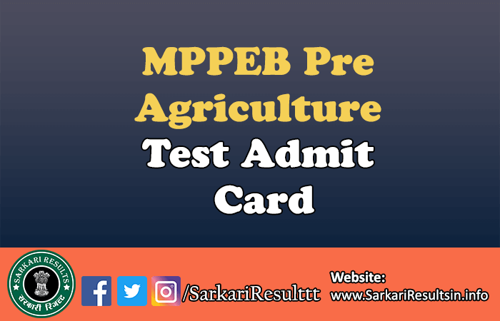 MPPEB Pre Agriculture Test Admit Card