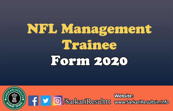 NFL Management Trainee Form 2020