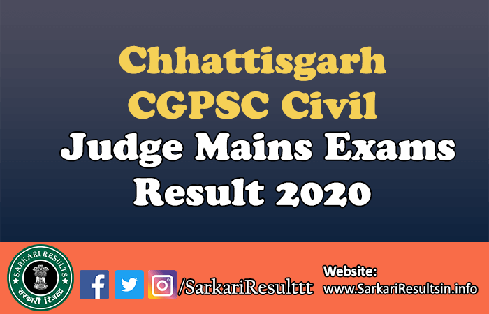 Chhattisgarh CGPSC Civil Judge Mains Exams Result