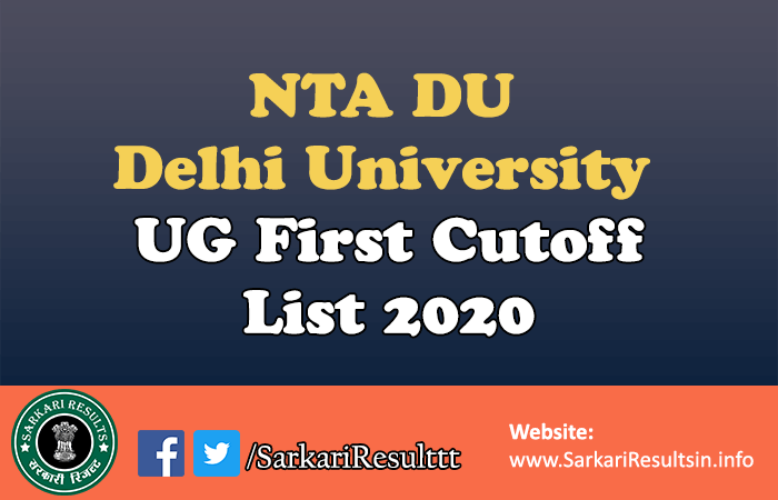 NTA DU UG First Cutoff List & Score Card