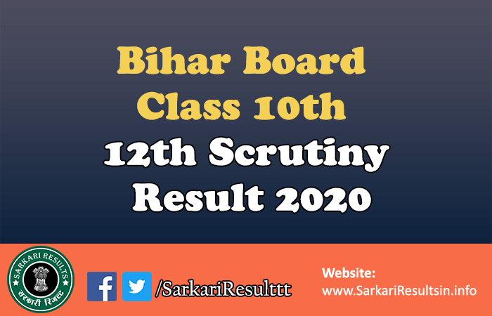 Bihar Board Class 10th, 12th Scrutiny Result