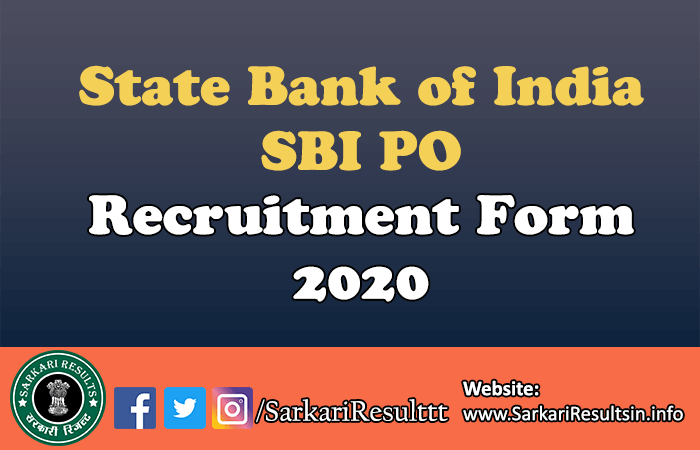 State Bank of India SBI PO Recruitment Form