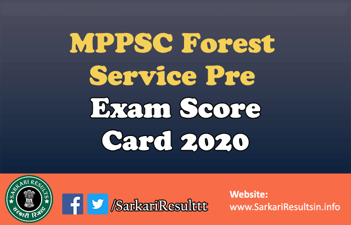 MPPSC Forest Service Pre Exam Score Card