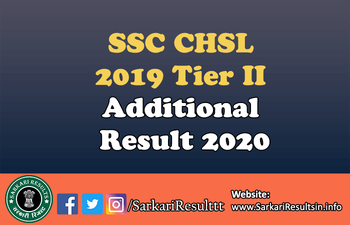 SSC CHSL 2019 Tier II Final Result 2021