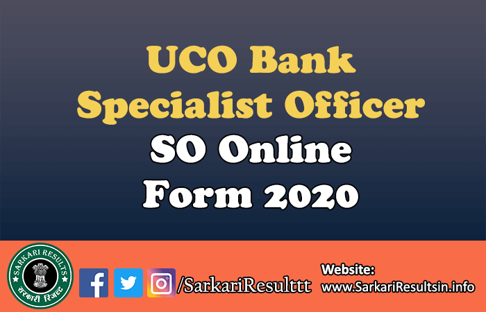 UCO Bank Specialist Officer SO Form