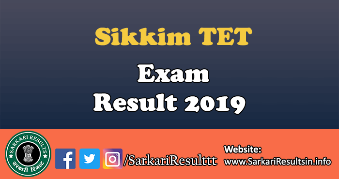 Sikkim TET Exam Result 2019