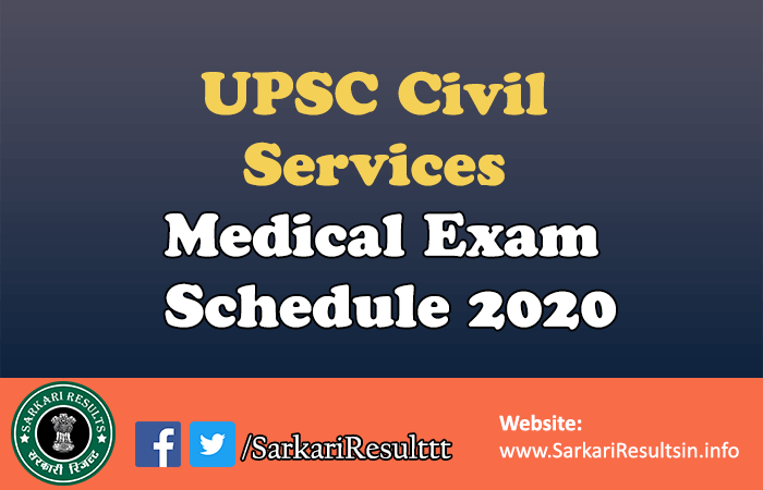 UPSC Civil Services Medical Exam Schedule