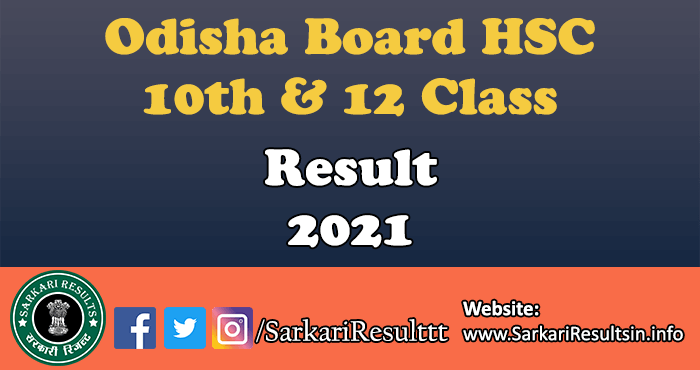 Odisha Board HSC 10th Class Results 2021