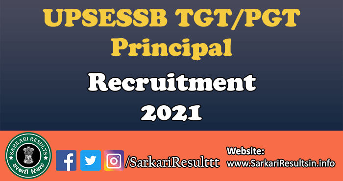 UPSESSB TGT/PGT/Principal Recruitment 2021