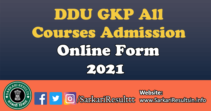 DDU GKP All Courses Admission 2021