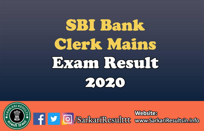 SBI Bank Clerk Recruitment Result 2020