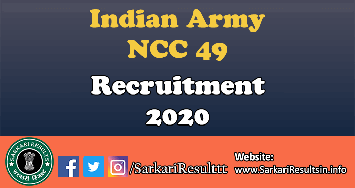 Indian Army NCC 49 Entry Course Form