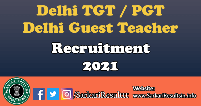 EDUDEL Delhi TGT/PGT Merit List 2021