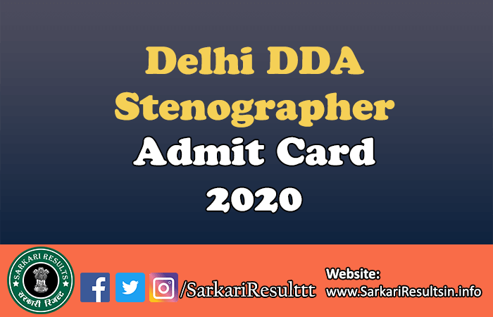 Delhi DDA Stenographer & Patwari Recruitment 2021