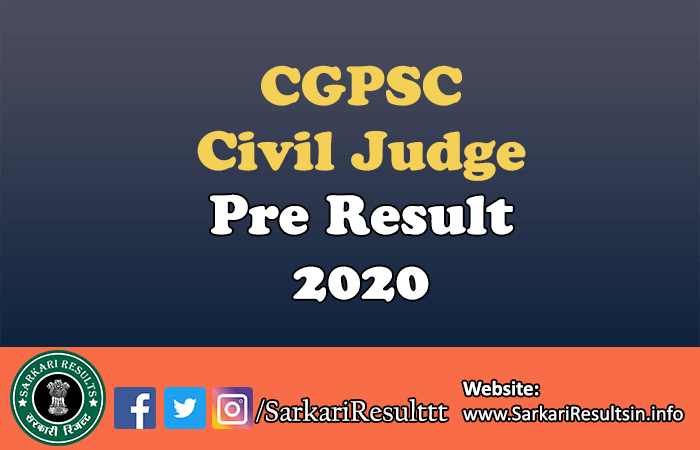 CGPSC Civil Judge Recruitment Admit Card 2020